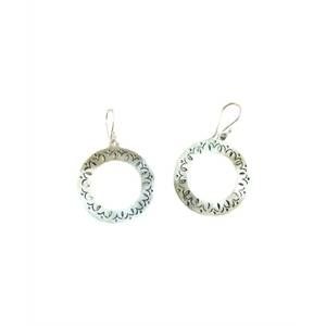 NEW BOHO SOL women's sterling round stamped earrings in silver